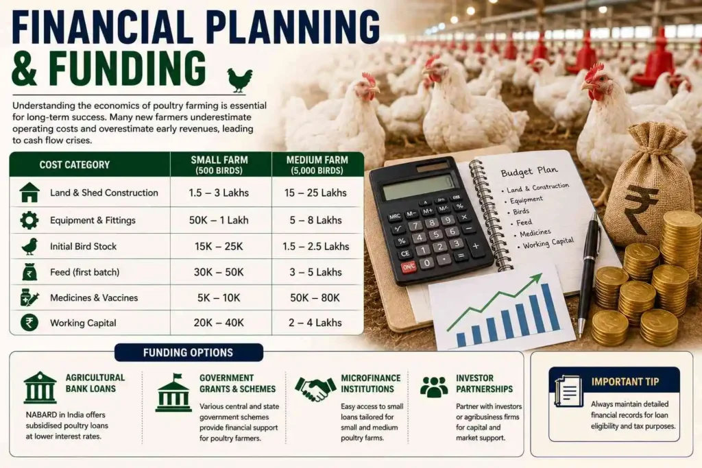 Financial planning for poultry farming
