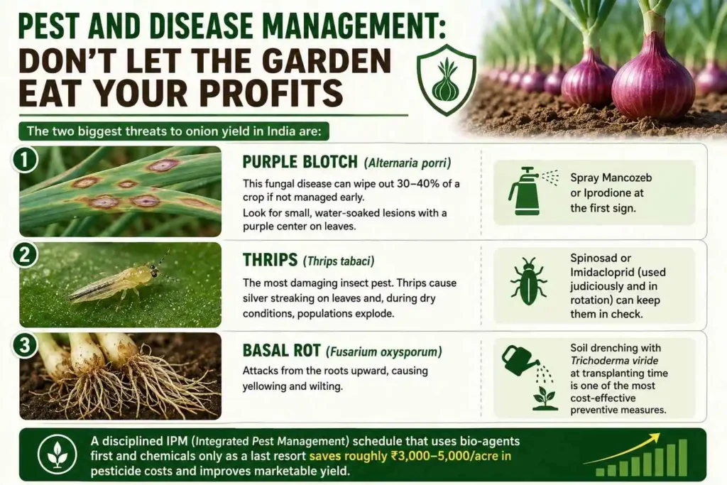 Diseases and pest in Onion