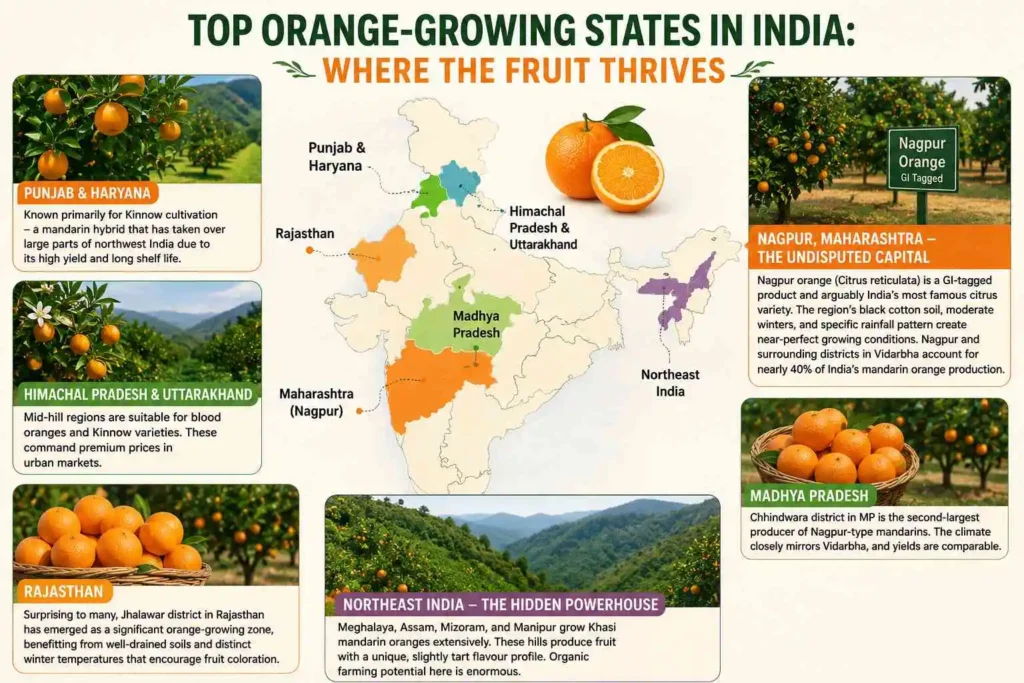 Top Orange-Growing States in India