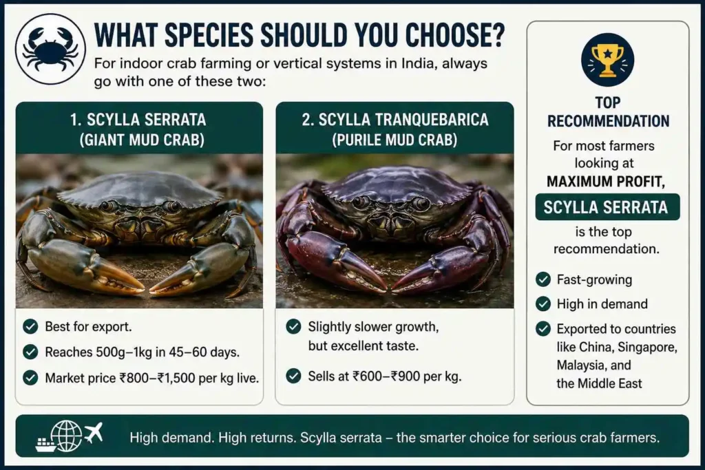 What Species of Mud Crab Should You Choose?