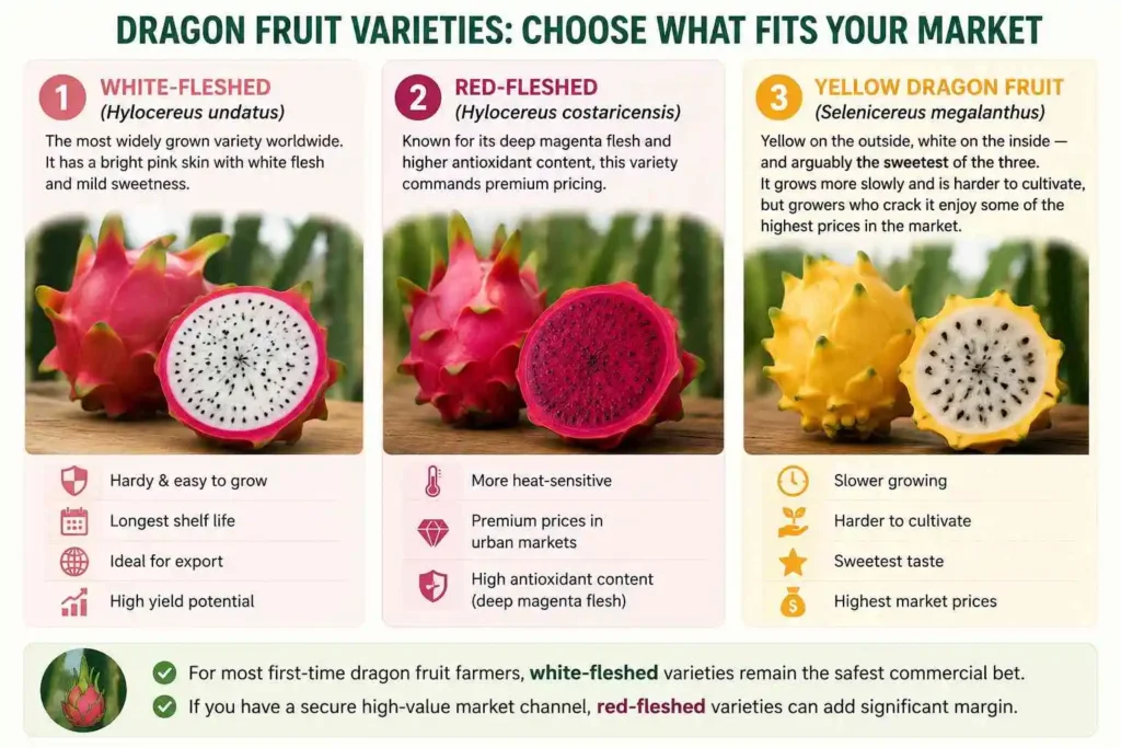 varieties of dragon fruits