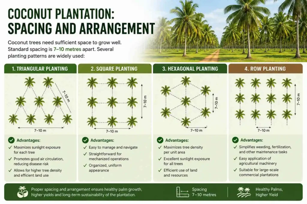 Coconut Plantation: Spacing and Arrangement
