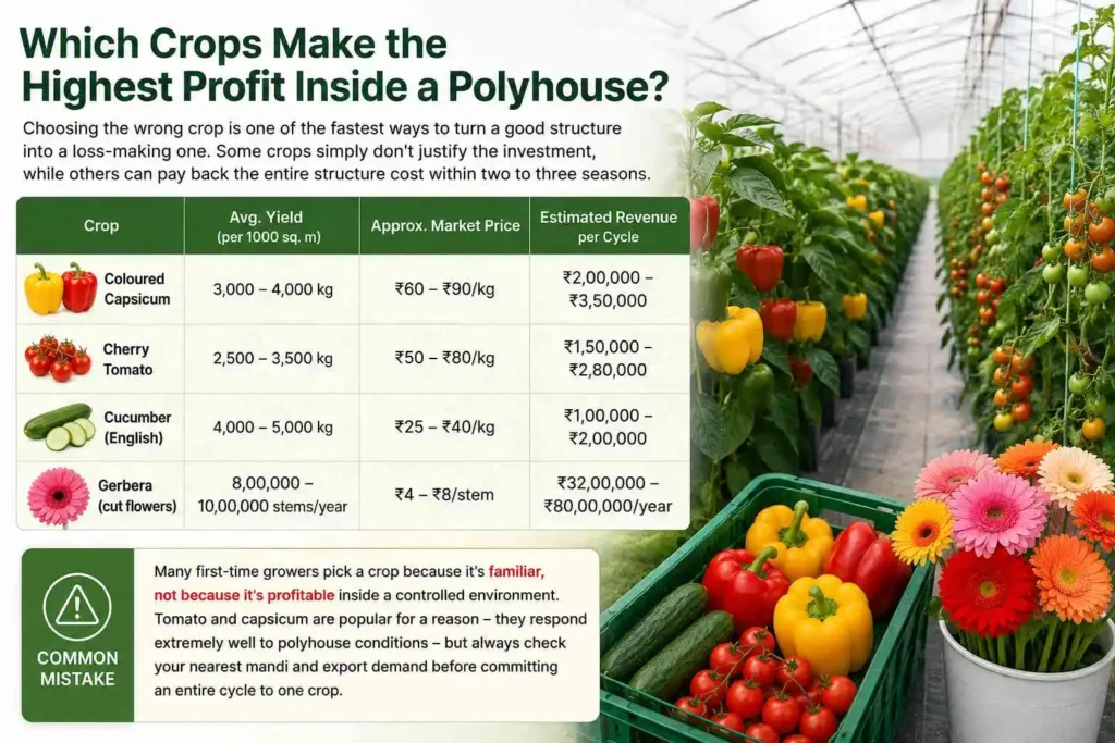 Which Crops Make the Highest Profit Inside a Polyhouse?