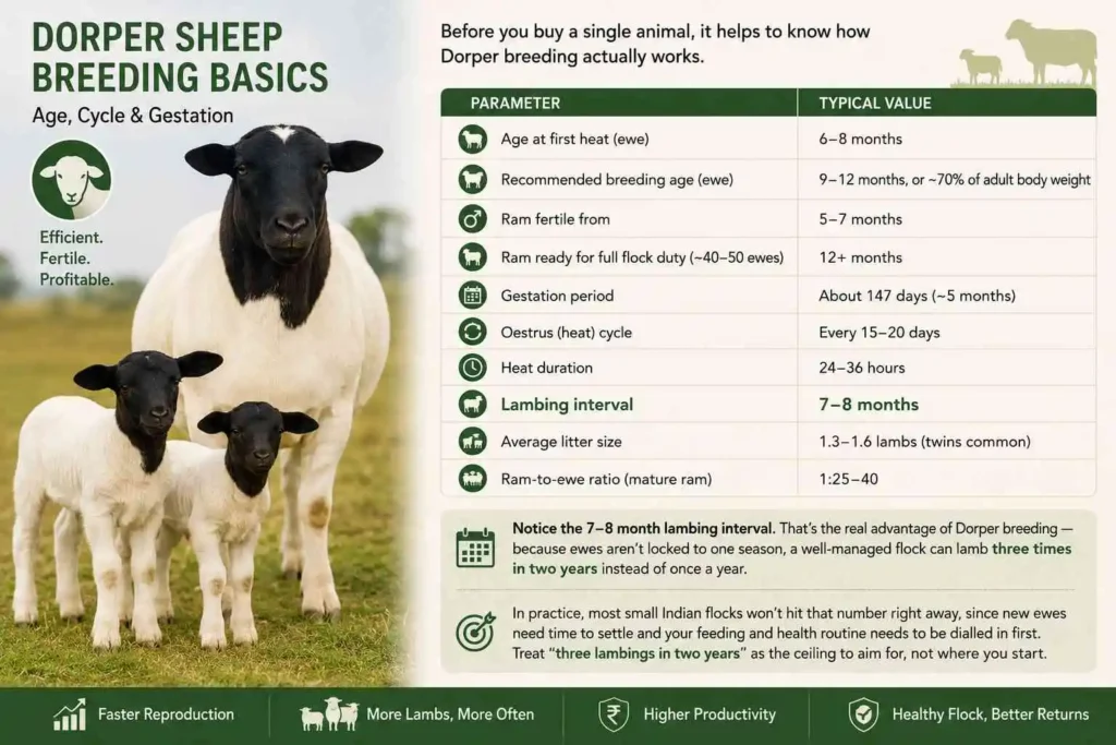 Dorper Sheep Breeding Basics: Age, Cycle & Gestation