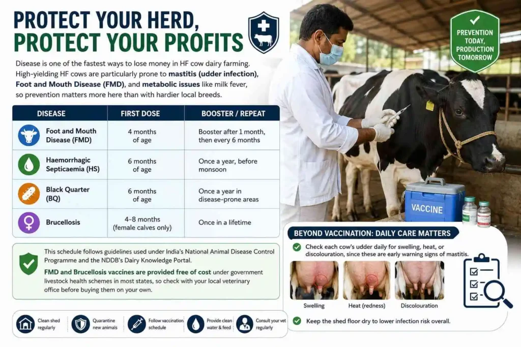 Health Care and Vaccination Schedule for HF Cows
