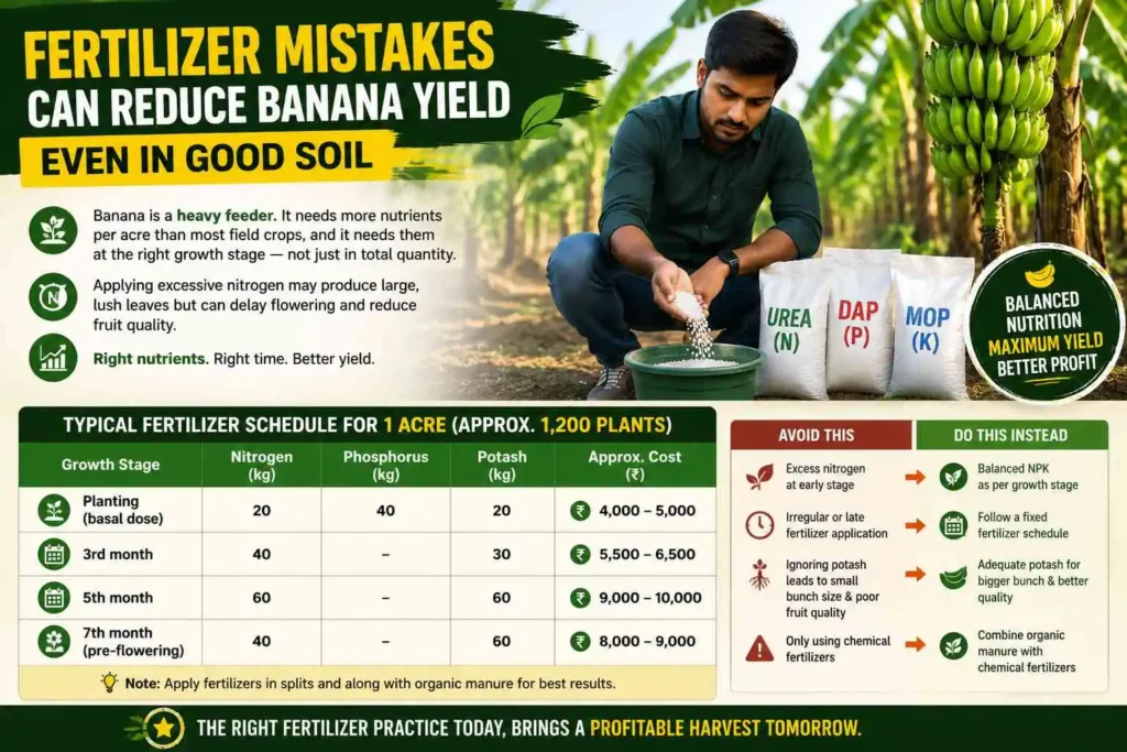 Why Fertilizer Mistakes Can Reduce Banana Yield Even in Good Soil
