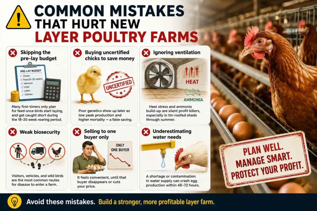 Common Mistakes That Hurt New Layer Poultry Farms