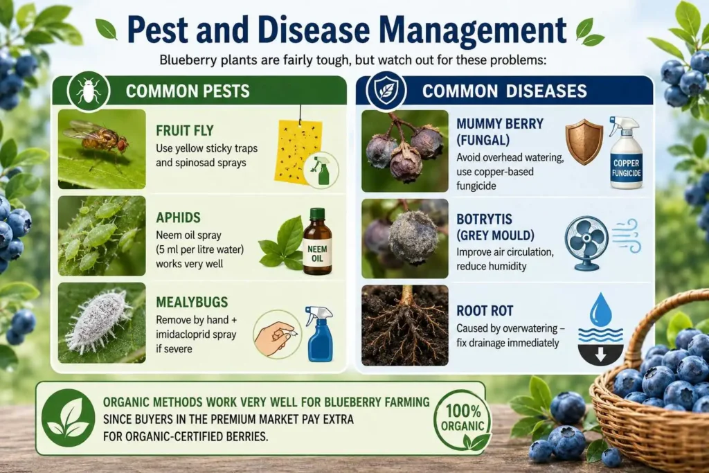 Pest and Disease Management in blueberry