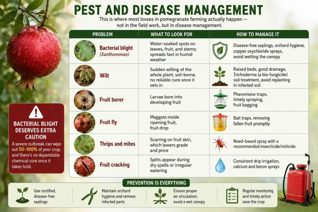 Pest and Disease Management in pomegranate

