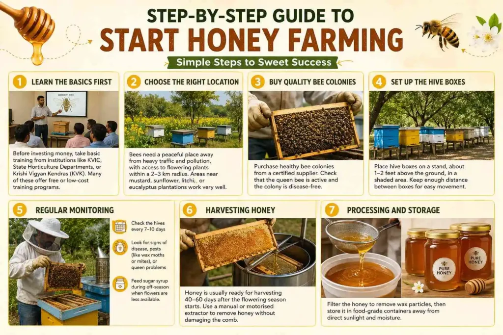 Step-by-Step Guide to Start Honey Farming
