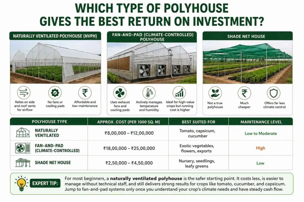 Which Type of Polyhouse Gives the Best Return on Investment?