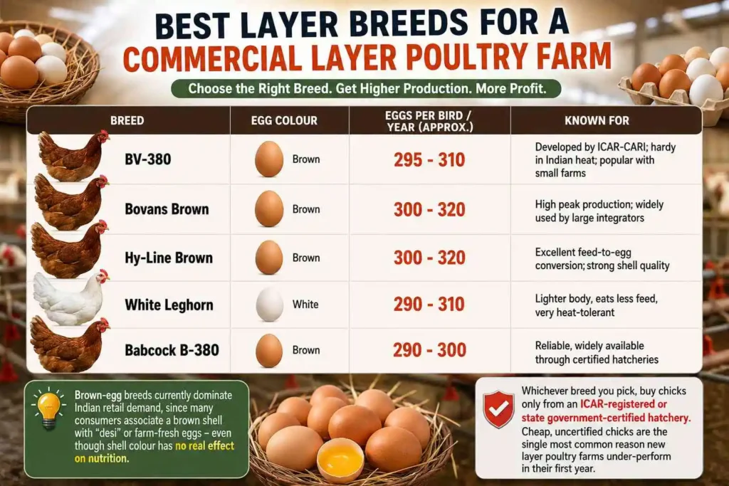 Best Layer Breeds for a Commercial Layer Poultry Farm