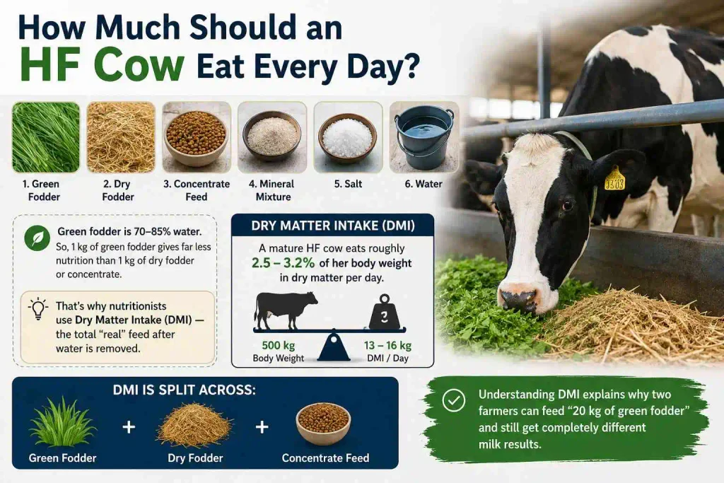 How Much Should an HF Cow Eat Every Day?