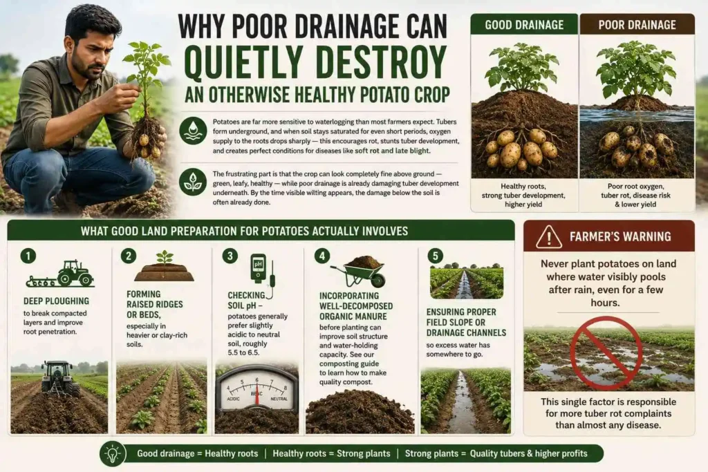 Why Poor Drainage Can Quietly Destroy an Otherwise Healthy Potato Crop
