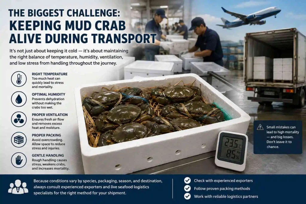 The Biggest Challenge: Keeping Mud Crab Alive During Transport