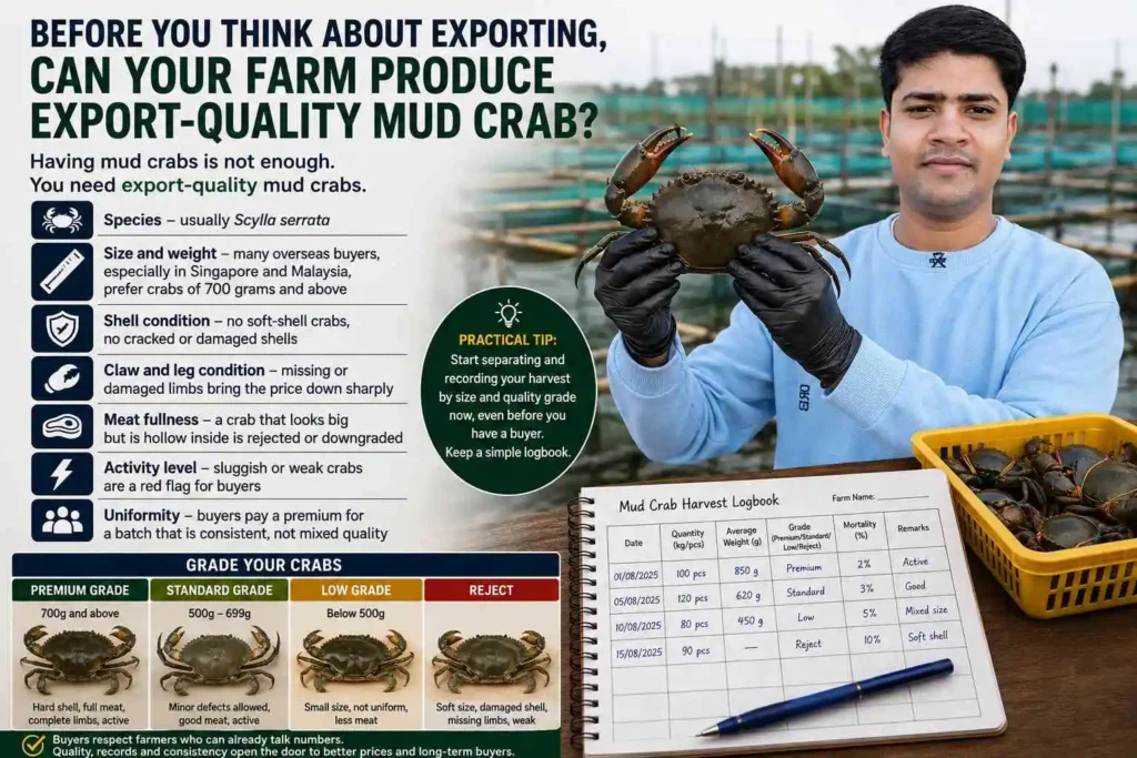 Before You Think About Exporting, Can Your Farm Produce Export-Quality Mud Crab?