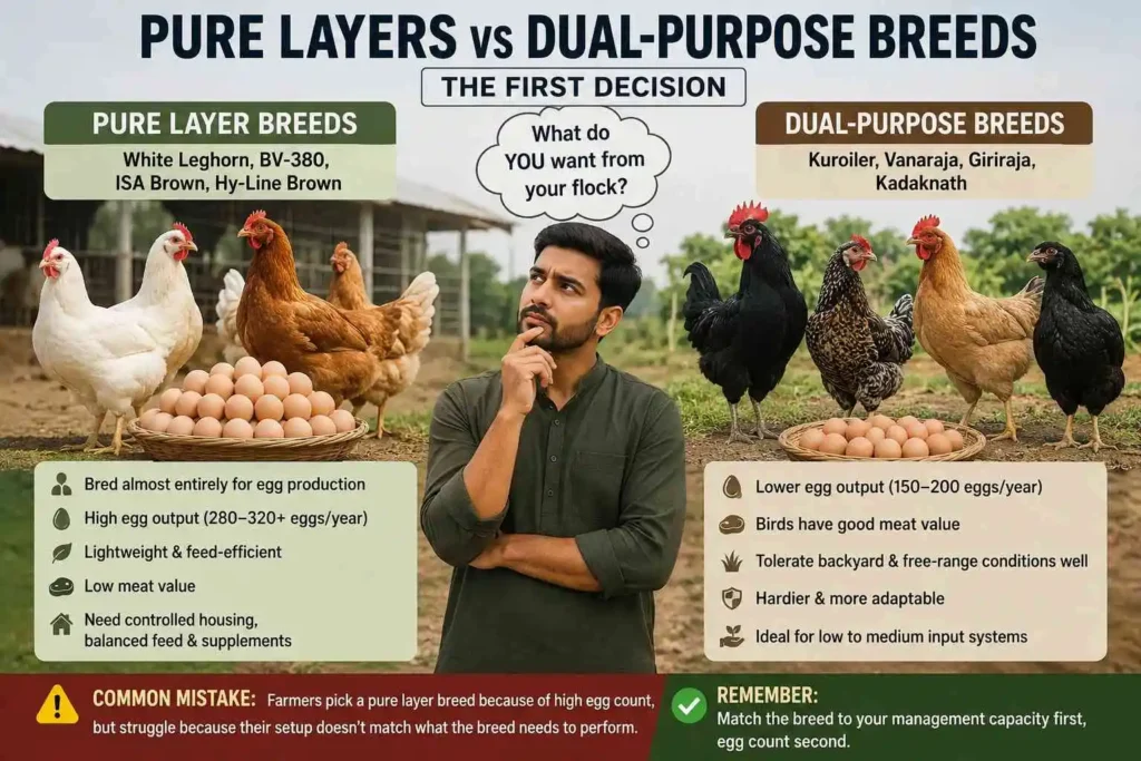 Pure Layers vs Dual-Purpose Breeds: The First Decision