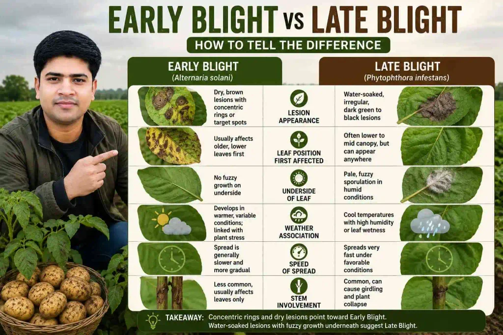 Difference Between Early Blight and Late Blight in Potato