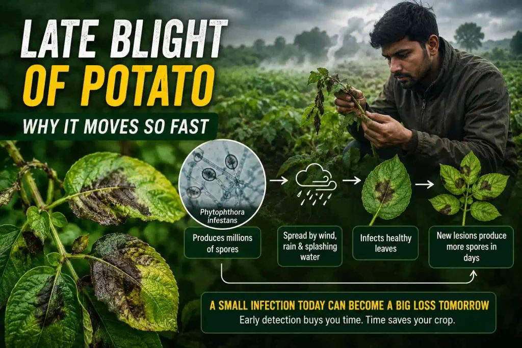 Late Blight Disease of Potato: Why It Moves Through a Field So Fast