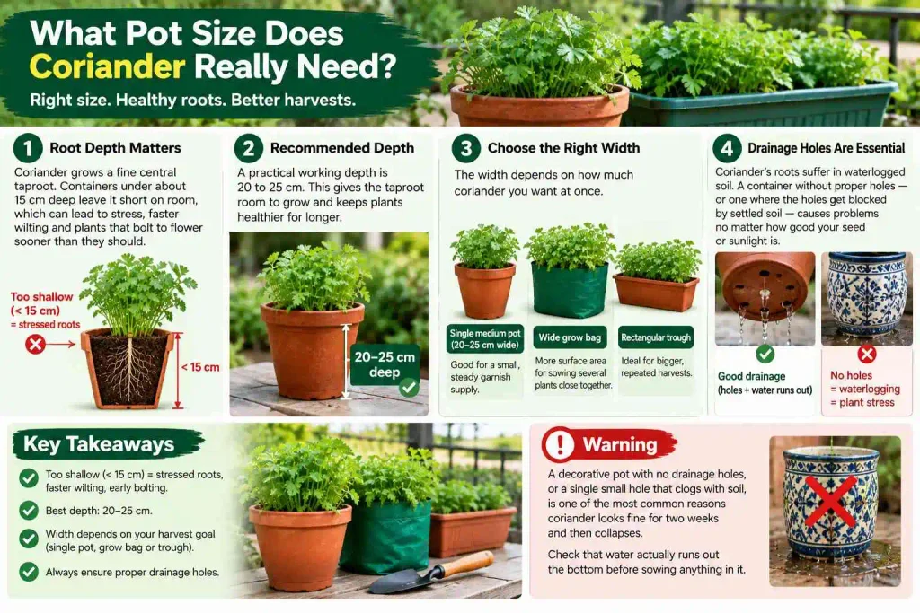 4. What Pot Size Does Coriander Really Need?