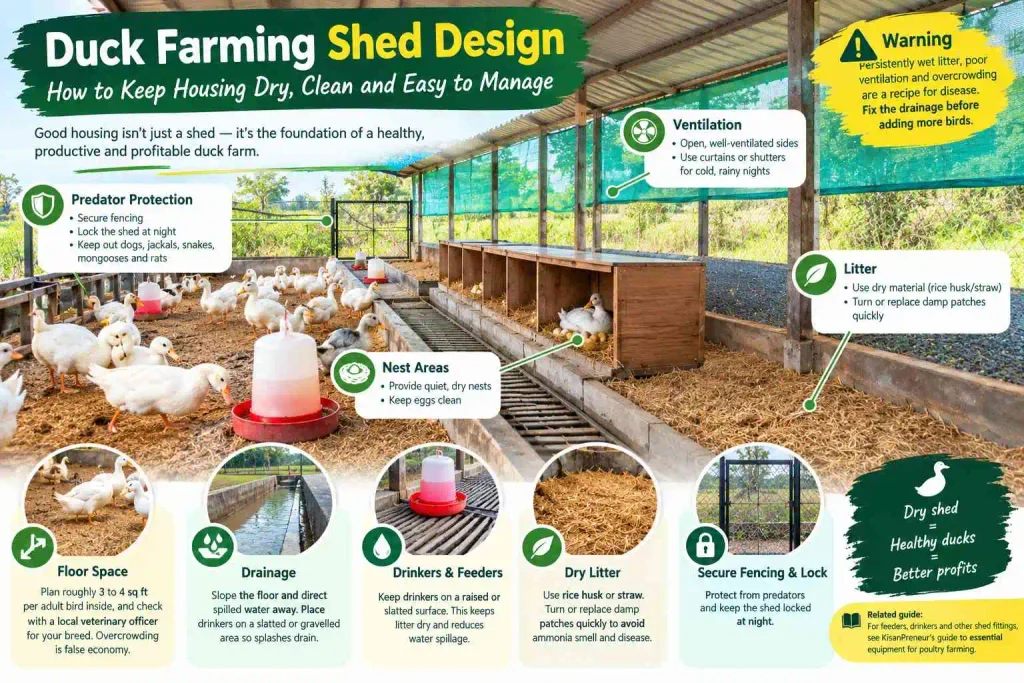 Duck Farming Shed Design: How to Keep Housing Dry, Clean and Easy to Manage