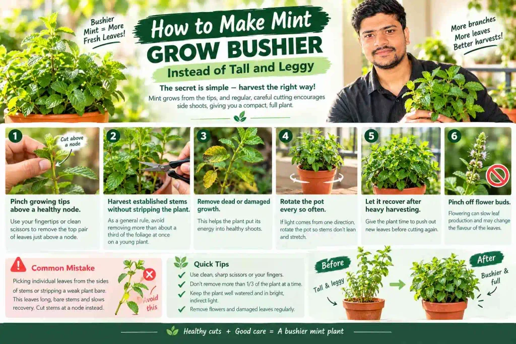 How to Make Mint Grow Bushier Instead of Tall and Leggy
