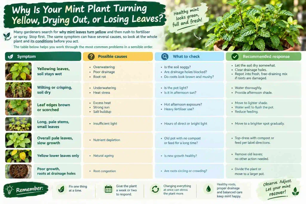 Why Is Your Mint Plant Turning Yellow, Drying Out, or Losing Leaves?